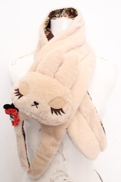 画像1: axes femme / うさぎマフラー  アイボリー O-26-04-09-1029-AX-ZA-IG-OS