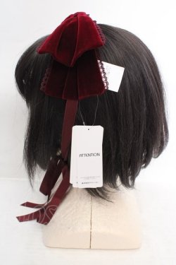 画像3: axes femme kawaii / ベロアリボンヘッドドレス  ワイン O-26-04-09-1003-AX-AC-IG-OS