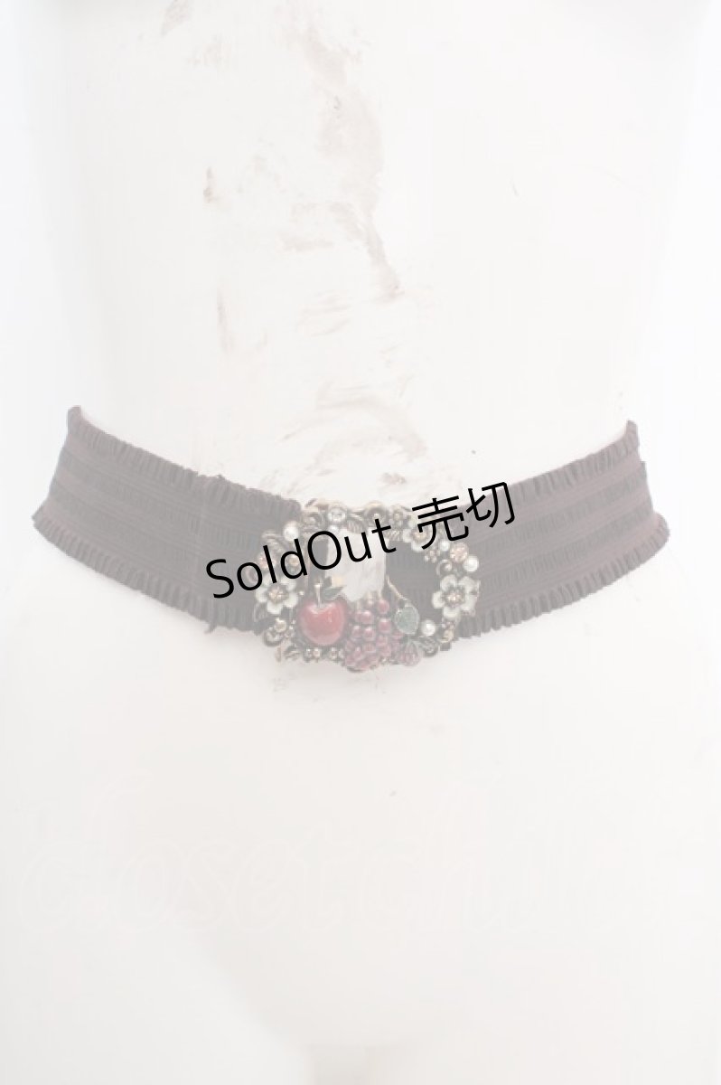 画像2: axes femme / シーズナルフルーツゴムベルト  ブラウン×ゴールド O-26-04-09-1033-AX-ZA-IG-OS (2)
