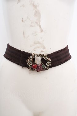 画像2: axes femme / シーズナルフルーツゴムベルト  ブラウン×ゴールド O-26-04-09-1033-AX-ZA-IG-OS