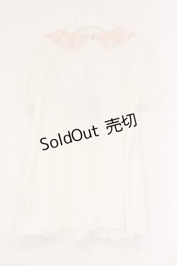 画像3: axes femme POETIQUE / レース襟Aラインプルブラウス M シロ×ピンク O-26-04-09-056-AX-BL-OW-OS