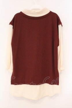 画像3: axes femme / ベストレイヤード風プルオーバー M ワイン O-26-04-09-057-AX-BL-OW-OS