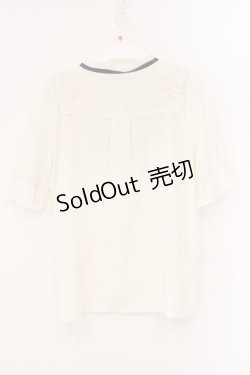 画像3: axes femme POETIQUE / 花ブローチ付プチスタンドブラウス M キナリ O-26-04-09-059-AX-BL-OW-OS