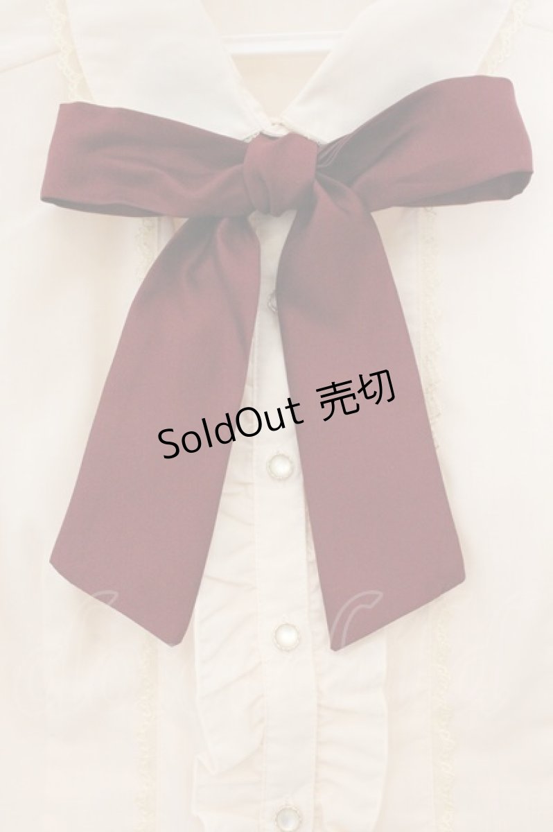 画像2: axes femme / リボン付半袖ブラウス M キナリ O-26-04-09-060-AX-BL-OW-OS (2)