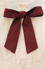 画像2: axes femme / リボン付半袖ブラウス M キナリ O-26-04-09-060-AX-BL-OW-OS (2)