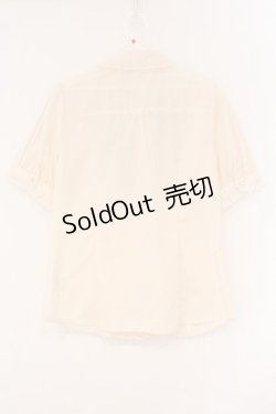 画像3: axes femme / リボン付半袖ブラウス M キナリ O-26-04-09-060-AX-BL-OW-OS