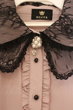 画像2: Rojita / 衿レース前立てフリルブラウス F ピンク O-26-04-09-062-LO-BL-OW-OS