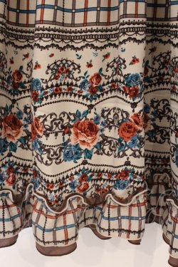 画像2: axes femme / パネル柄ロングスカート M ベージュ×ブラウン O-26-04-09-066-AX-SK-IG-OS