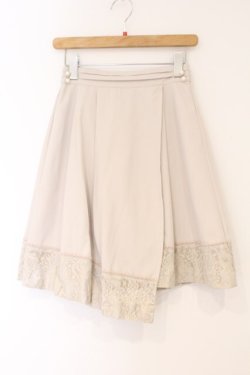 画像1: axes femme / レースリボンラップ風スカート M ベージュ O-26-04-09-067-AX-SK-IG-OS