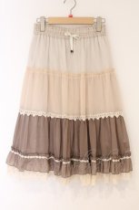 画像1: axes femme / 楊柳グラデーションスカート M ベージュ×ブラウン O-26-04-09-069-AX-SK-IG-OS (1)