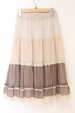 画像3: axes femme / 楊柳グラデーションスカート M ベージュ×ブラウン O-26-04-09-069-AX-SK-IG-OS (3)
