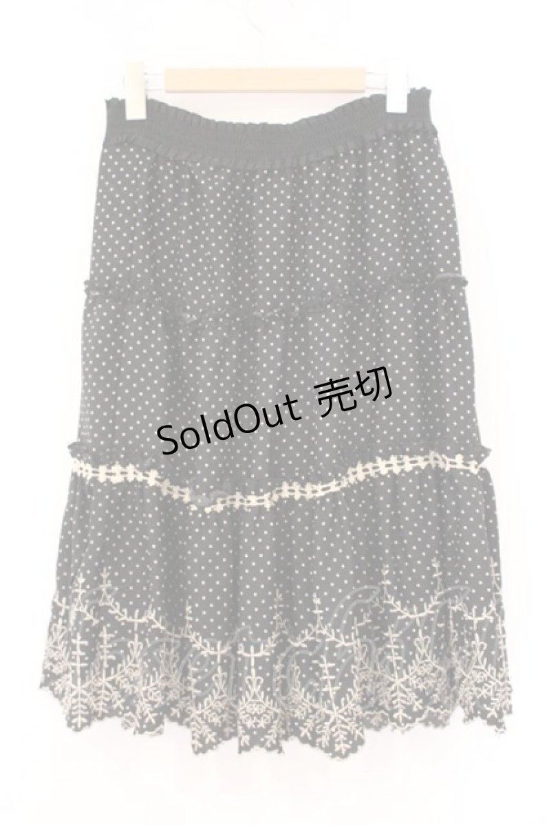 画像3: axes femme / 刺繍入りドットスカート  クロ O-26-04-09-071-AX-SK-IG-OS (3)