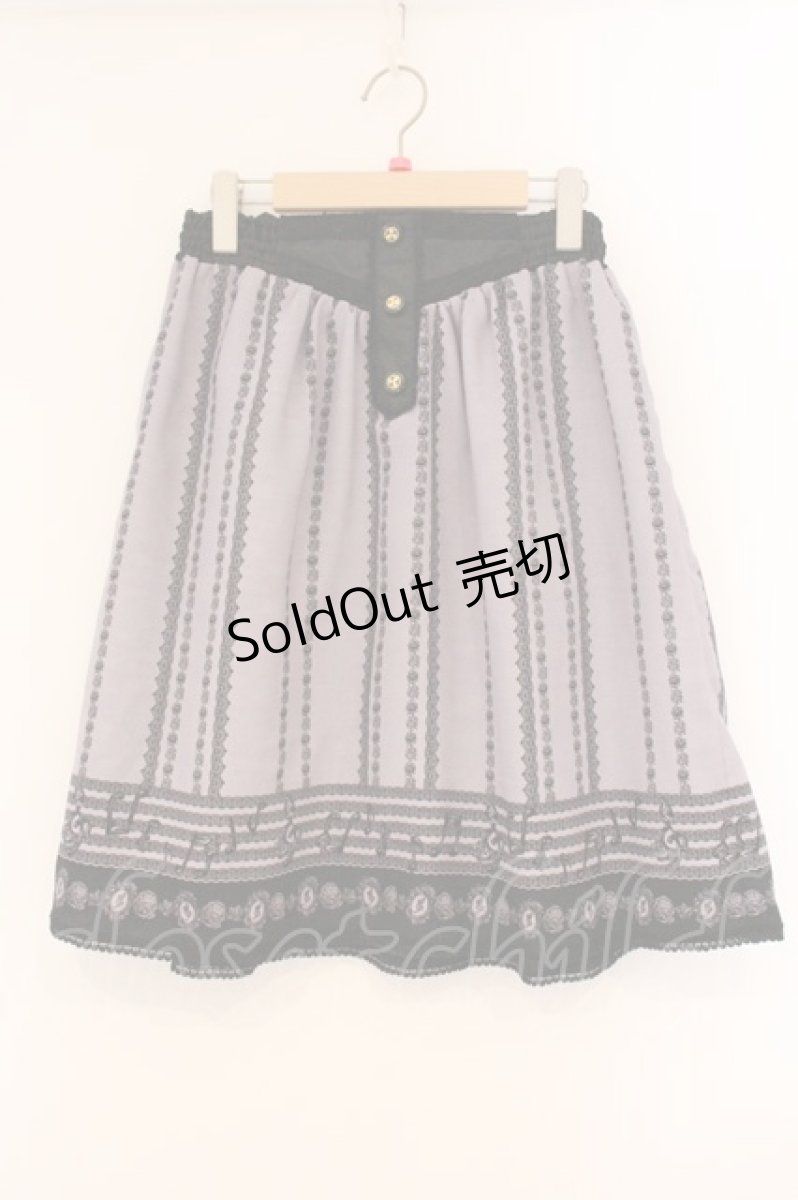 画像1: axes femme / 音符プリントスカート  ラベンダー×クロ O-26-04-09-073-AX-SK-IG-ZT0414X (1)