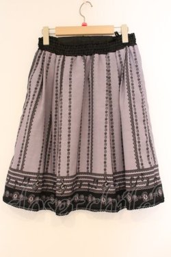 画像3: axes femme / 音符プリントスカート  ラベンダー×クロ O-26-04-09-073-AX-SK-IG-OS