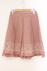 画像1: axes femme / スカラップ刺繍スカート  ピンクベージュ O-26-04-09-075-AX-SK-IG-ZT0414X (1)