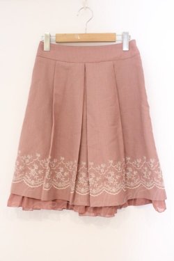 画像1: axes femme / スカラップ刺繍スカート  ピンクベージュ O-26-04-09-075-AX-SK-IG-OS
