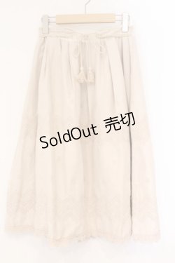 画像1: axes femme / スエード刺繍ロングスカート M アイボリー O-26-04-09-078-AX-SK-IG-OS