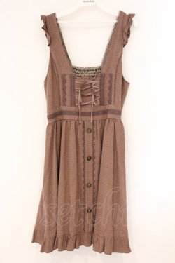 画像1: axes femme / ドット柄ワンピース M ブラウン O-26-04-09-080-AX-OP-IG-OS