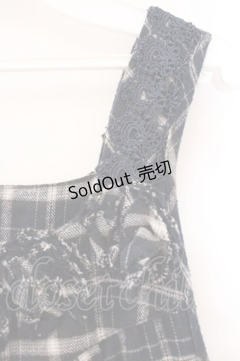 画像2: axes femme / フラワーモチーフジャンパースカート M ネイビー O-26-04-09-081-AX-OP-IG-OS (2)