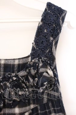 画像2: axes femme / フラワーモチーフジャンパースカート M ネイビー O-26-04-09-081-AX-OP-IG-OS