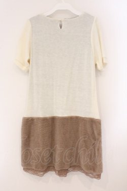 画像3: axes femme / ファー切替えパール付きチュニ M 生成り O-26-04-09-082-AX-OP-IG-OS