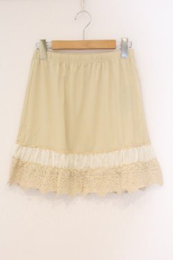 画像1: axes femme / バラレースミニペチスカート M 生成り O-26-04-09-083-AX-SK-IG-OS