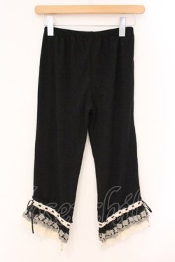 画像1: axes femme / はしごレースレギンス  クロ×アイボリー O-26-04-09-085-AX-PA-IG-OS