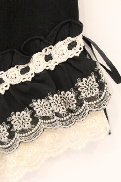 画像2: axes femme / はしごレースレギンス  クロ×アイボリー O-26-04-09-085-AX-PA-IG-OS