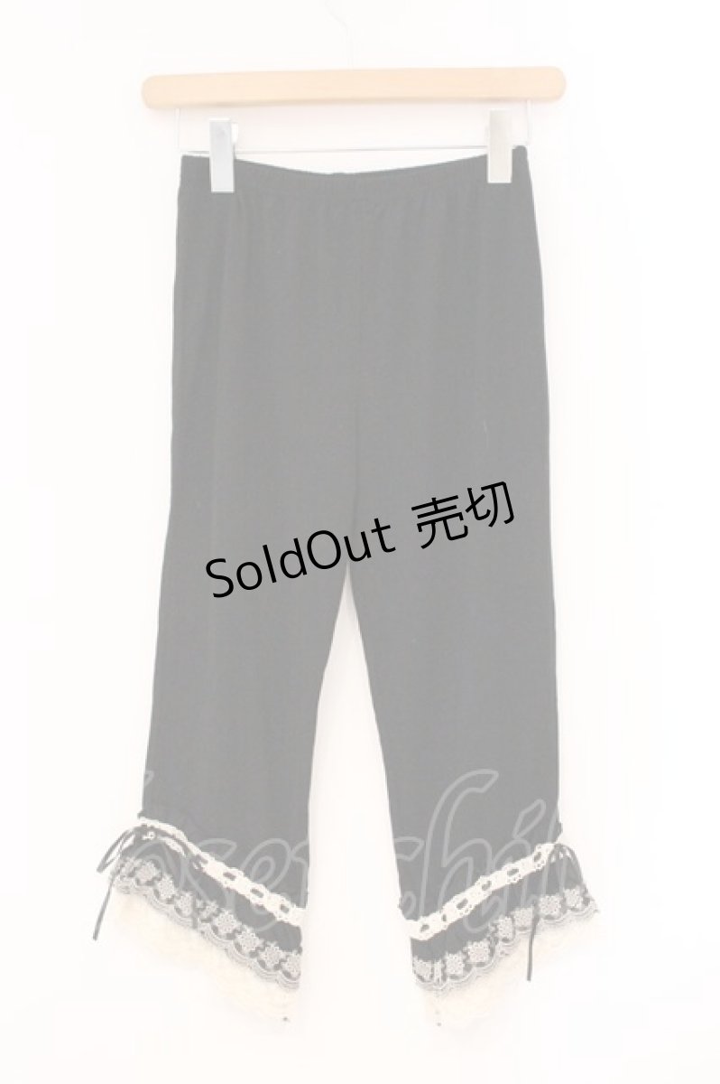 画像3: axes femme / はしごレースレギンス  クロ×アイボリー O-26-04-09-085-AX-PA-IG-ZT073 (3)