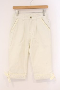 画像1: axes femme / 裾リボンバミューダパンツ M 生成り O-26-04-09-086-AX-PA-IG-OS