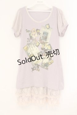 画像1: axes femme / カットソー花リース柄チュニ  ラベンダー O-26-04-09-087-AX-OP-IG-OS