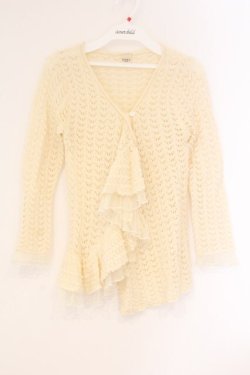 画像1: axes femme / 透かし編みカーディガン  生成り O-26-04-09-088-AX-TO-IG-OS