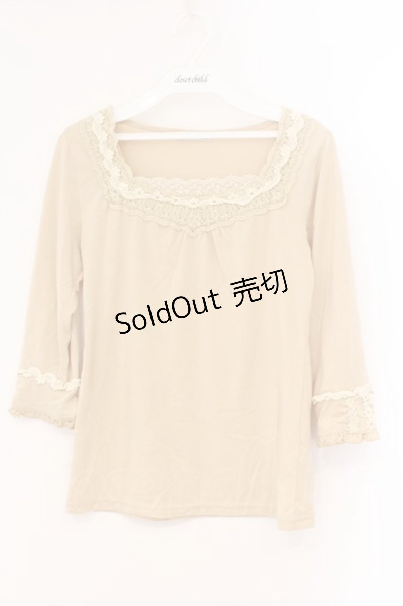 画像1: axes femme / レース配色カットソー M イエロー O-26-04-09-089-AX-TO-IG-OS (1)