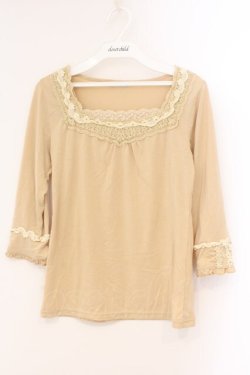 画像1: axes femme / レース配色カットソー M イエロー O-26-04-09-089-AX-TO-IG-OS