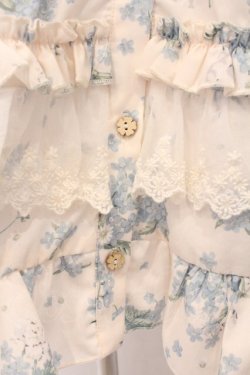 画像4: LUCKY FLOWER / Tower of Flower ティアードドレス  アイボリー×サックス O-26-04-09-006-LO-OP-IG-OS