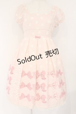 画像1: Emily Temple cute / 水玉＆マルチリボンワンピース  ピンク O-26-04-09-010-ET-OP-IG-OS