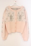 Candy Stripper / RABBIT FLOWER KNIT CARDIGAN（ラビットフラワーニットカーディガン）  ピンク O-26-04-09-013-PU-TO-IG-OS