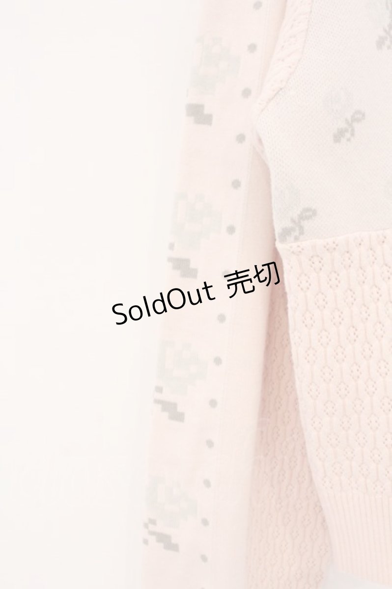 画像3: Candy Stripper / RABBIT FLOWER KNIT CARDIGAN（ラビットフラワーニットカーディガン）  ピンク O-26-04-09-013-PU-TO-IG-OS (3)