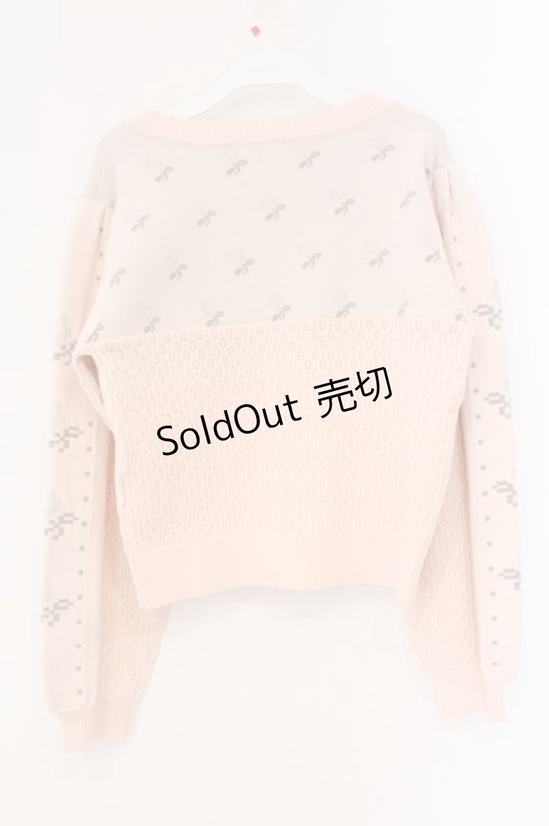 画像4: Candy Stripper / RABBIT FLOWER KNIT CARDIGAN（ラビットフラワーニットカーディガン）  ピンク O-26-04-09-013-PU-TO-IG-OS (4)