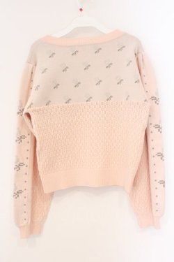 画像4: Candy Stripper / RABBIT FLOWER KNIT CARDIGAN（ラビットフラワーニットカーディガン）  ピンク O-26-04-09-013-PU-TO-IG-OS