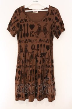 画像1: Emily Temple cute / クイーンズガーデンベロアワンピース  ブラウン O-26-04-09-016-ET-OP-IG-OS