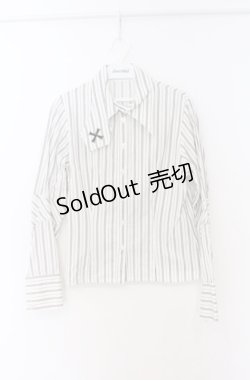 画像1: PEACE NOW / アシンメトリーカラーストライプシャツ M ホワイト O-26-04-10-001-PU-BL-YM-OS