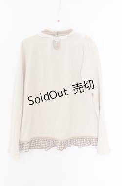 画像2: axes femme / 千鳥格子フリルレイヤード風トップス M ベージュ O-26-04-10-005-AX-TO-IG-OS