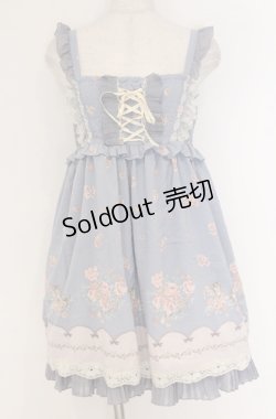 画像1: axes femme / ネコ花パネル柄ベアチュニック  サックス O-26-04-10-042-AX-OP-IG-OS