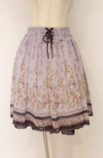 画像1: axes femme / 転写風花柄ハイウエストスカート  ラベンダー O-26-04-10-043-AX-SK-IG-ZT093 (1)