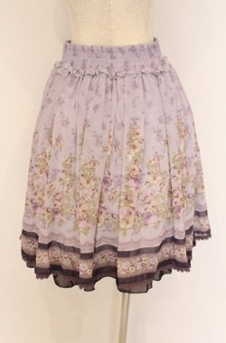 画像2: axes femme / 転写風花柄ハイウエストスカート  ラベンダー O-26-04-10-043-AX-SK-IG-OS