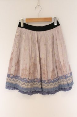 画像1: axes femme / メルヘン柄スカート  ピンク系 O-26-04-10-044-AX-SK-IG-OS
