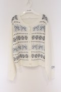 melume / TT*MAKローズJQCD mikiコラボ 乙女の花園カーディガン LL シロ×ブルー O-26-04-10-047-0-TO-IG-OS
