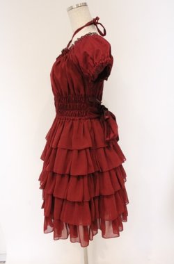 画像2: Pina sweetcollection / シフォンフリルワンピース  ワイン O-26-04-10-049-LO-OP-IG-OS