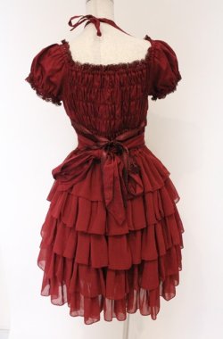 画像3: Pina sweetcollection / シフォンフリルワンピース  ワイン O-26-04-10-049-LO-OP-IG-OS